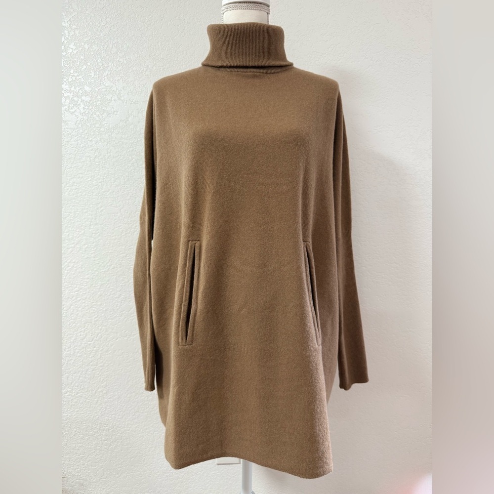 GARNET HILL Cozy Brown Women's Turtleneck Sweater Size XS